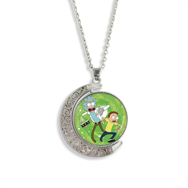 Rick and Morty Anime Double sided Crystal Rotating Gem Necklace price for 5 pcs