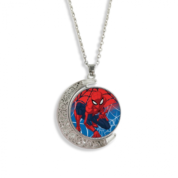 Spiderman Anime Double sided Crystal Rotating Gem Necklace price for 5 pcs