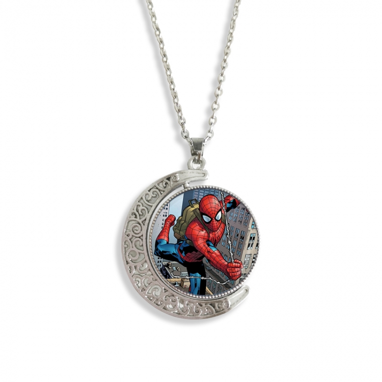 Spiderman Anime Double sided Crystal Rotating Gem Necklace price for 5 pcs