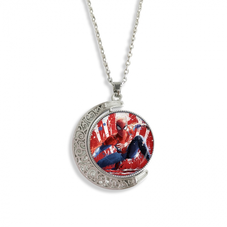 Spiderman Anime Double sided Crystal Rotating Gem Necklace price for 5 pcs