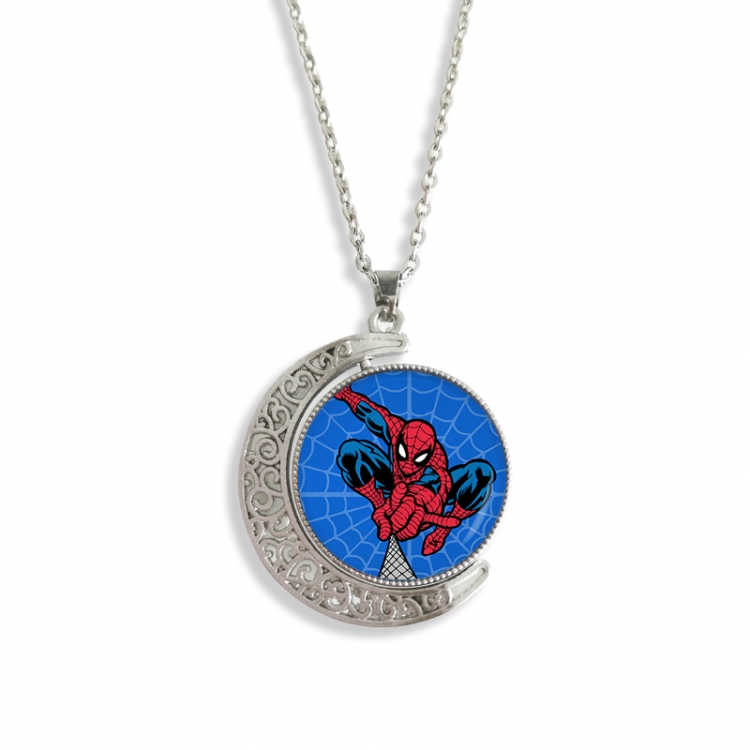 Spiderman Anime Double sided Crystal Rotating Gem Necklace price for 5 pcs