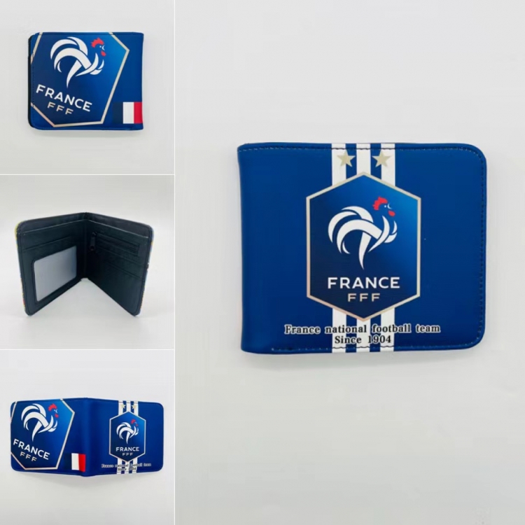 Men's football team Full color Two fold short card case wallet 11X9.5CM   5810