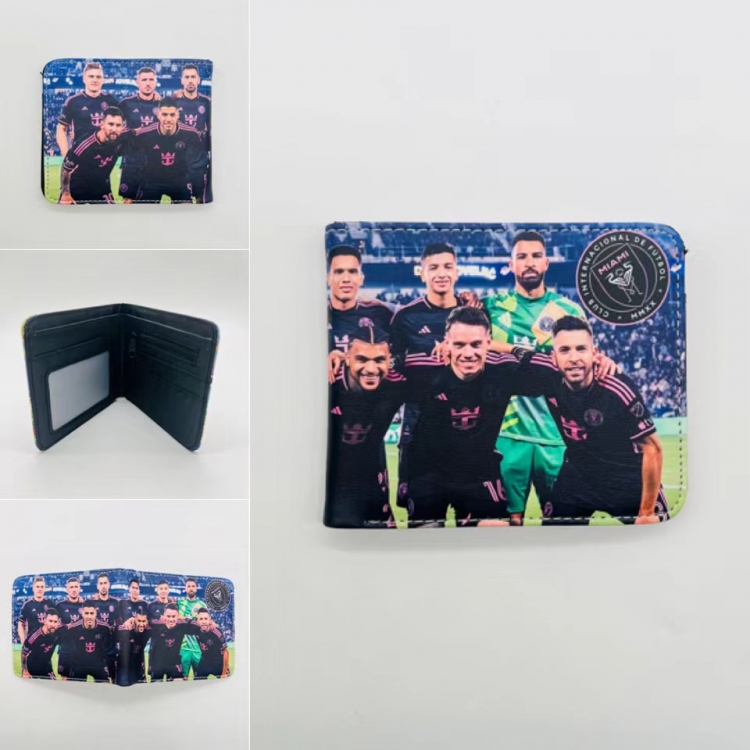 Men's football team Full color Two fold short card case wallet 11X9.5CM   5939