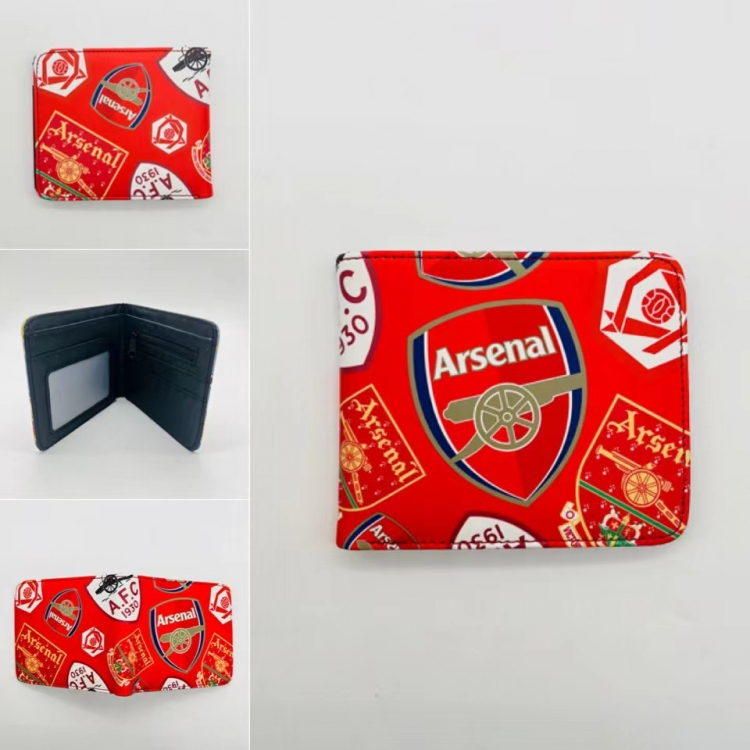 Men's football team Full color Two fold short card case wallet 11X9.5CM   5914