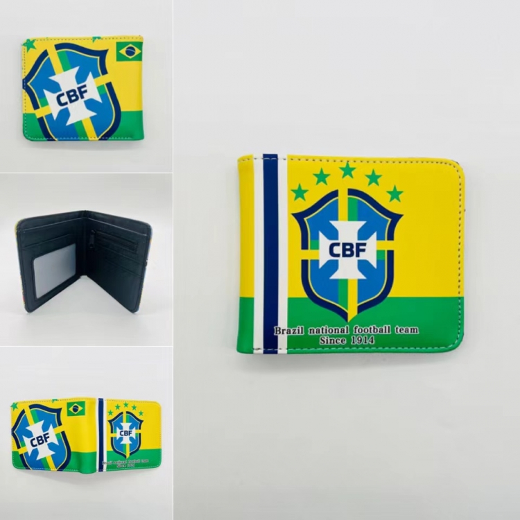 Men's football team Full color Two fold short card case wallet 11X9.5CM  5838