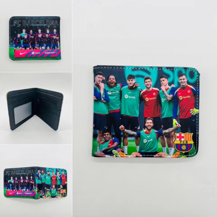 Men's football team Full color Two fold short card case wallet 11X9.5CM 5932