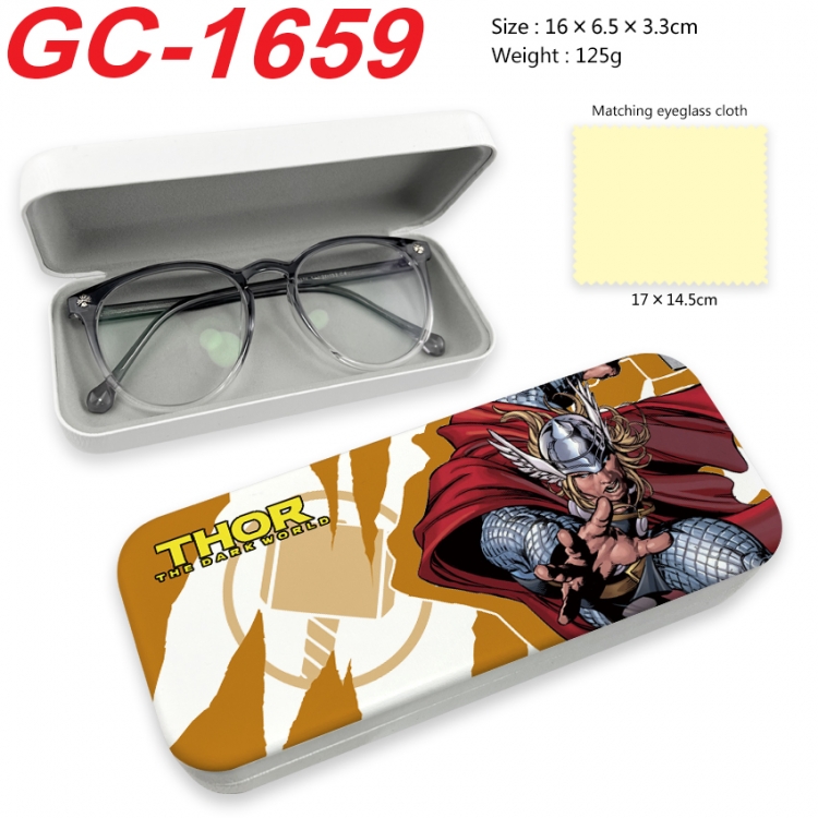 Superheroes Anime UV printed PU leather material glasses case 16X6.5X3.3cm GC-1659