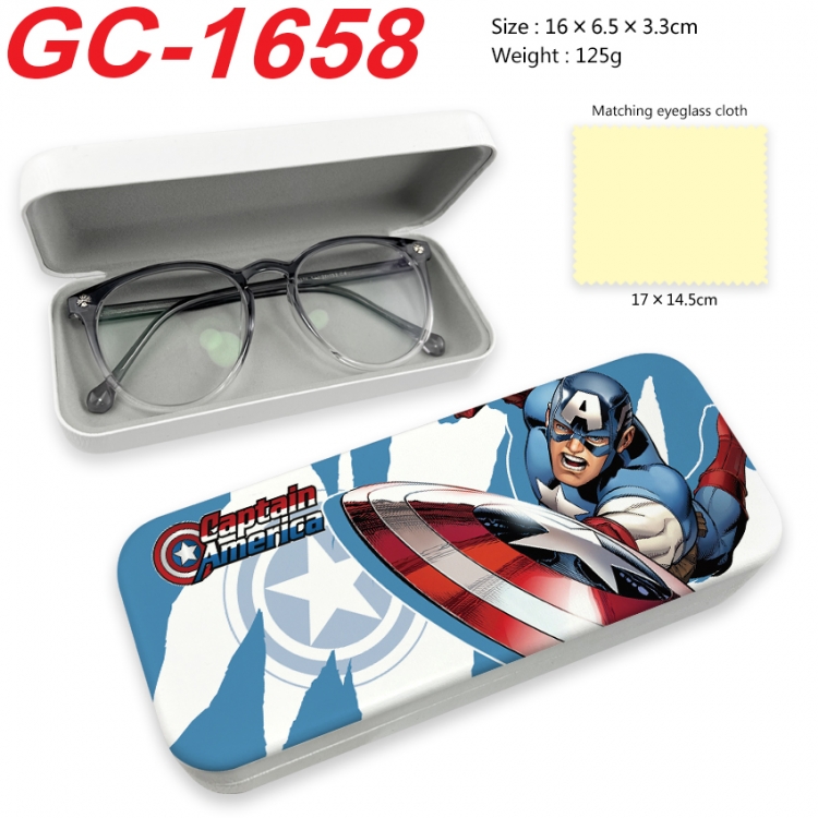 Superheroes Anime UV printed PU leather material glasses case 16X6.5X3.3cm GC-1658