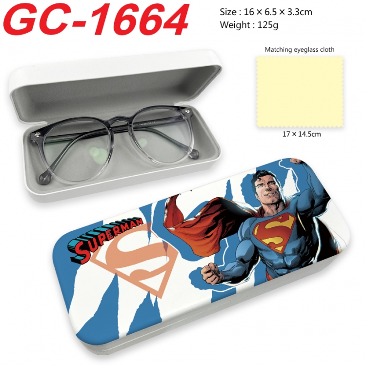 Superheroes Anime UV printed PU leather material glasses case 16X6.5X3.3cm GC-1664