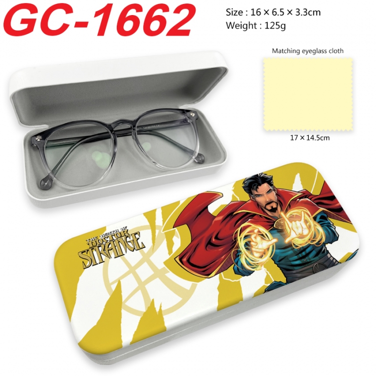 Superheroes Anime UV printed PU leather material glasses case 16X6.5X3.3cm GC-1662