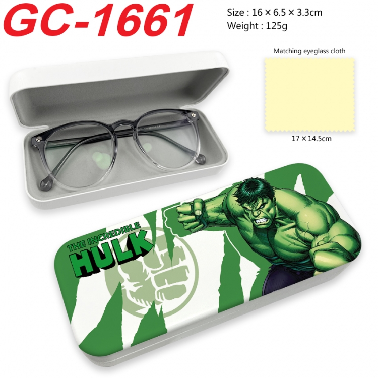 Superheroes Anime UV printed PU leather material glasses case 16X6.5X3.3cm GC-1661