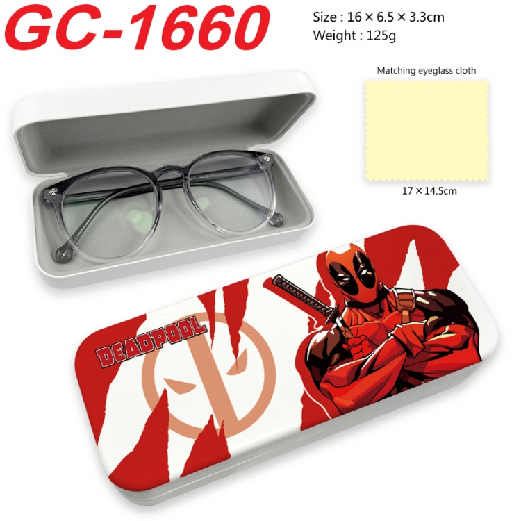 Superheroes Anime UV printed PU leather material glasses case 16X6.5X3.3cm GC-1660