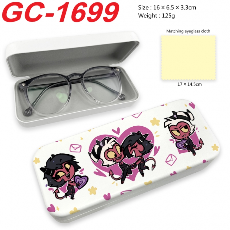 Hazbin Hotel Anime UV printed PU leather material glasses case 16X6.5X3.3cm