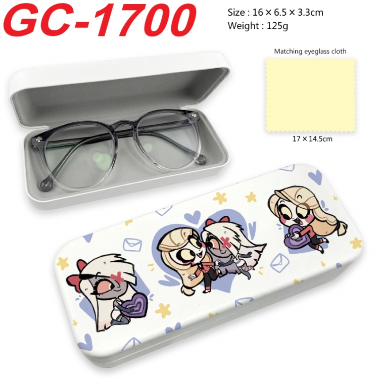 Hazbin Hotel Anime UV printed PU leather material glasses case 16X6.5X3.3cm