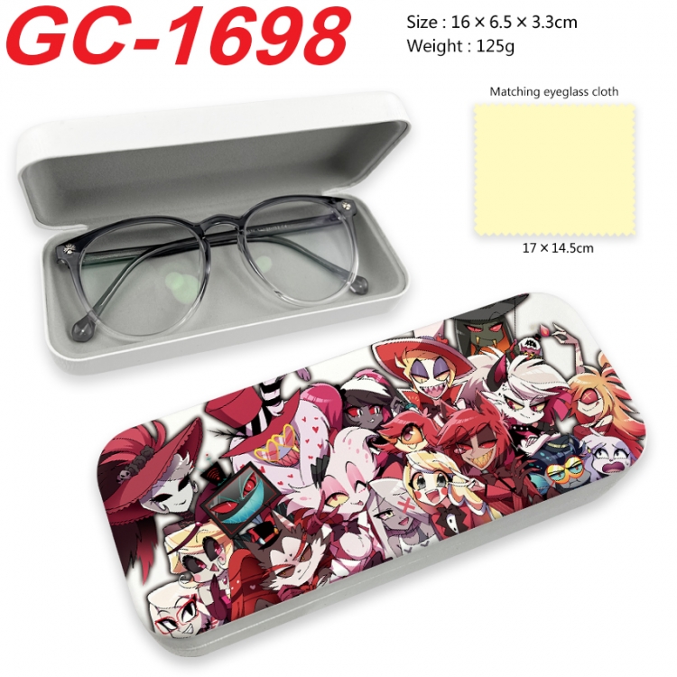 Hazbin Hotel Anime UV printed PU leather material glasses case 16X6.5X3.3cm