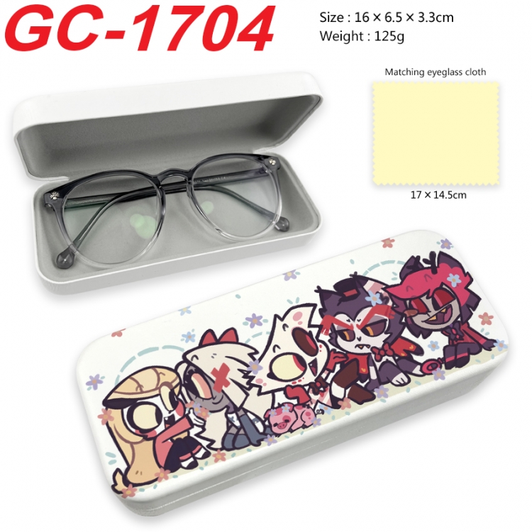 Hazbin Hotel Anime UV printed PU leather material glasses case 16X6.5X3.3cm