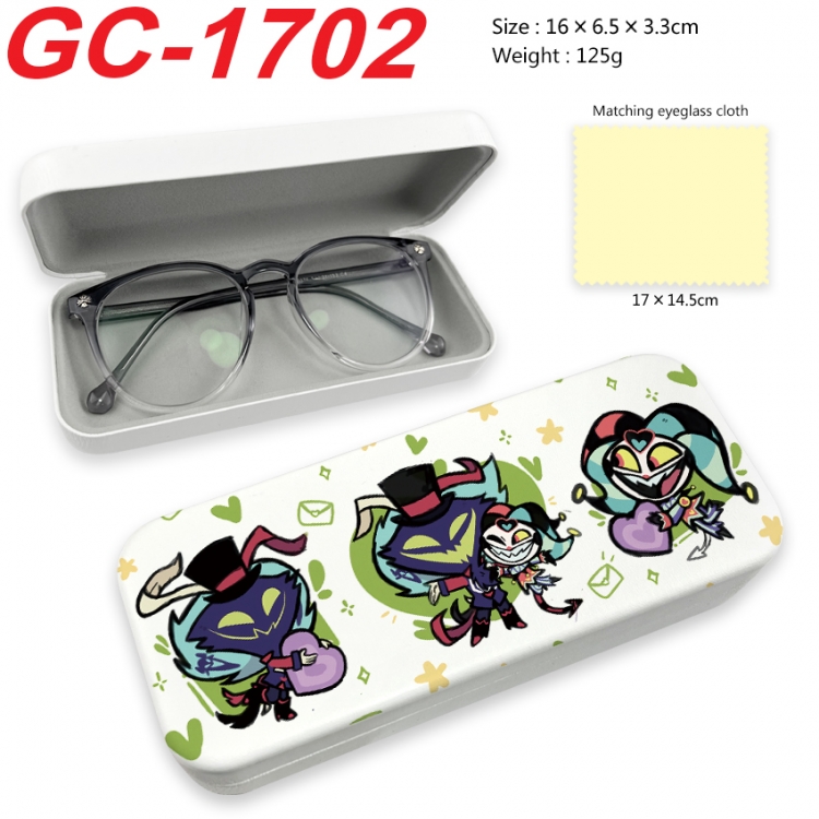 Hazbin Hotel Anime UV printed PU leather material glasses case 16X6.5X3.3cm