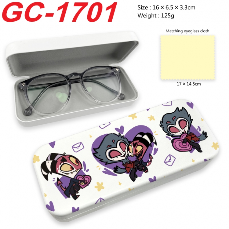 Hazbin Hotel Anime UV printed PU leather material glasses case 16X6.5X3.3cm