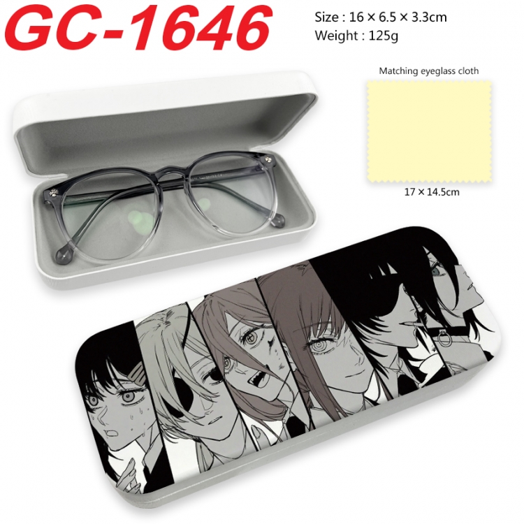 Chainsawman Anime UV printed PU leather material glasses case 16X6.5X3.3cm GC-1646