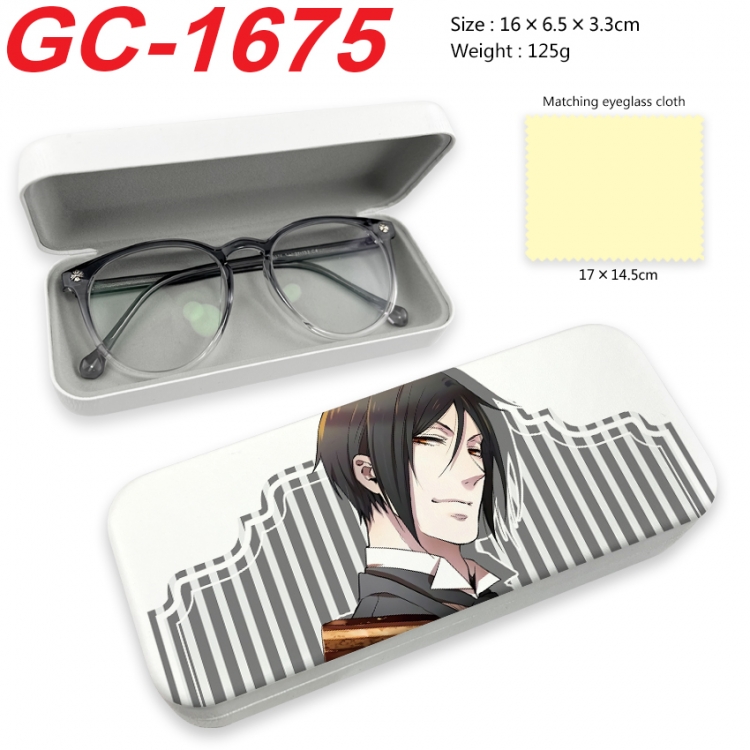 Kuroshitsuji Anime UV printed PU leather material glasses case 16X6.5X3.3cm GC-1675