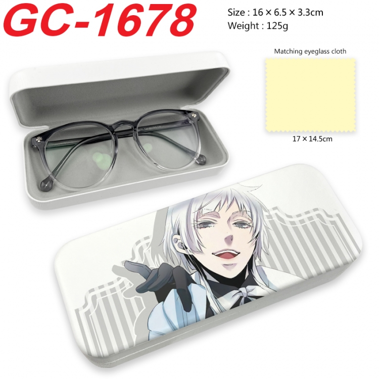 Kuroshitsuji Anime UV printed PU leather material glasses case 16X6.5X3.3cm GC-1678