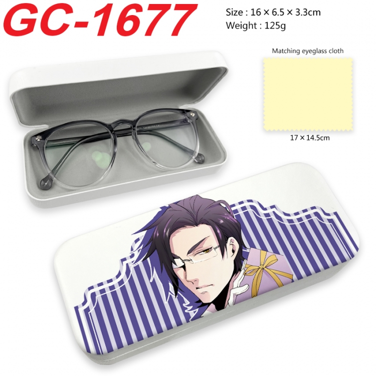 Kuroshitsuji Anime UV printed PU leather material glasses case 16X6.5X3.3cm GC-1677