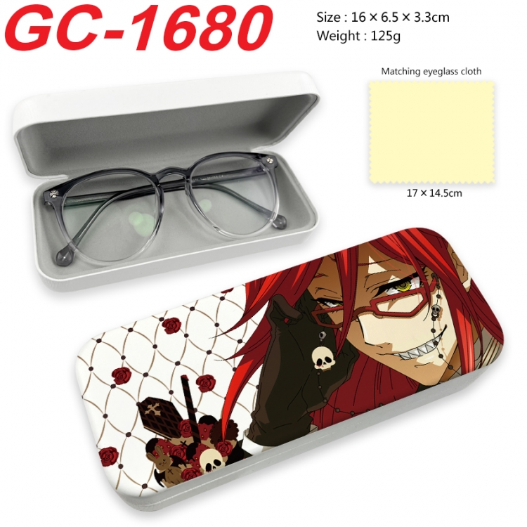 Kuroshitsuji Anime UV printed PU leather material glasses case 16X6.5X3.3cm GC-1680