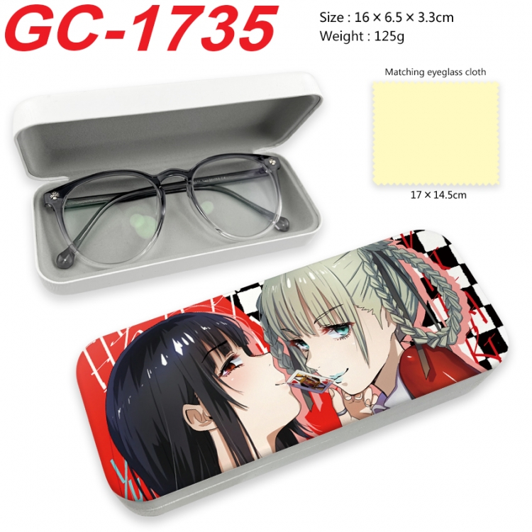 Kakegurui Anime UV printed PU leather material glasses case 16X6.5X3.3cm GC-1735