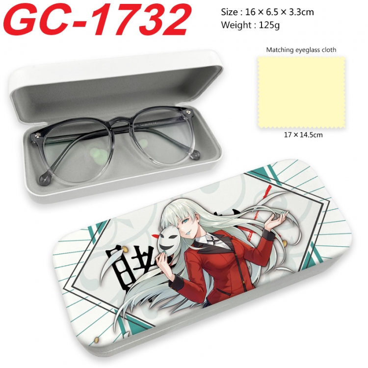 Kakegurui Anime UV printed PU leather material glasses case 16X6.5X3.3cm GC-1732