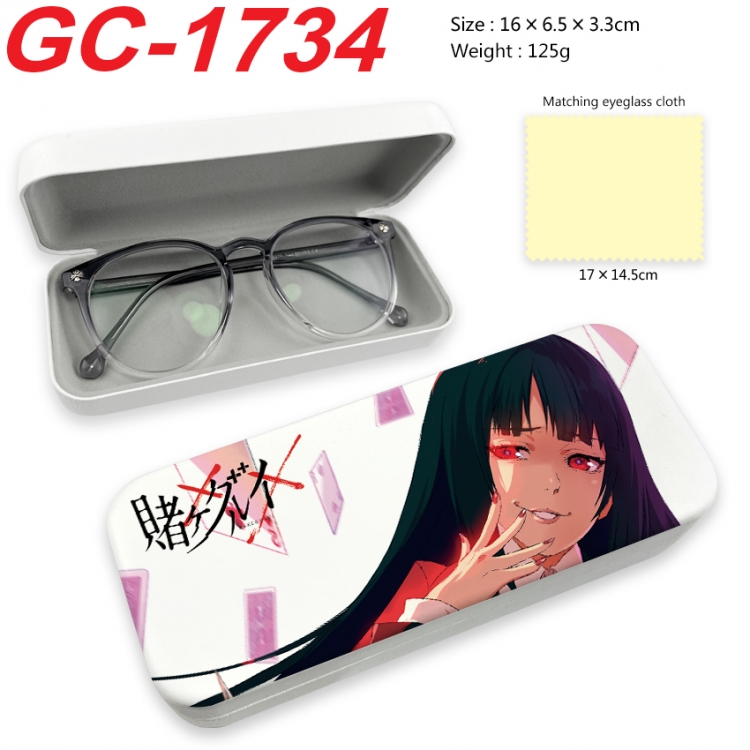 Kakegurui Anime UV printed PU leather material glasses case 16X6.5X3.3cm GC-1734