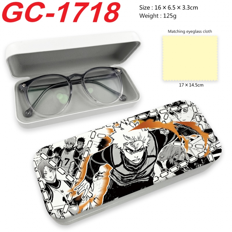 BLUE LOCK  Anime UV printed PU leather material glasses case 16X6.5X3.3cm GC-1718