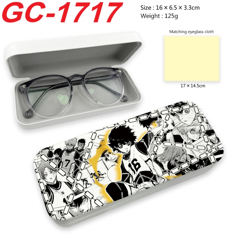 BLUE LOCK  Anime UV printed PU leather material glasses case 16X6.5X3.3cm GC-1717