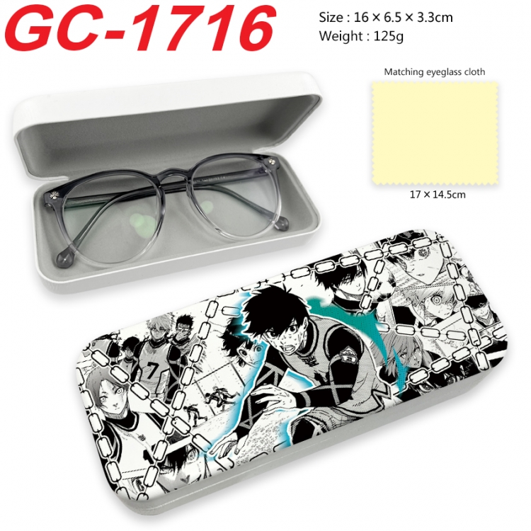 BLUE LOCK  Anime UV printed PU leather material glasses case 16X6.5X3.3cm GC-1716