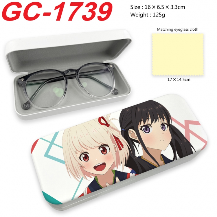 Lycoris Recoil  Anime UV printed PU leather material glasses case 16X6.5X3.3cm GC-1739