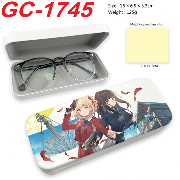 Lycoris Recoil  Anime UV printed PU leather material glasses case 16X6.5X3.3cm GC-1745