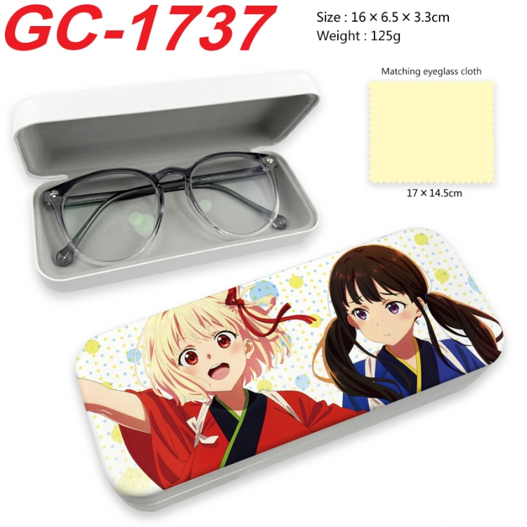 Lycoris Recoil  Anime UV printed PU leather material glasses case 16X6.5X3.3cm GC-1737