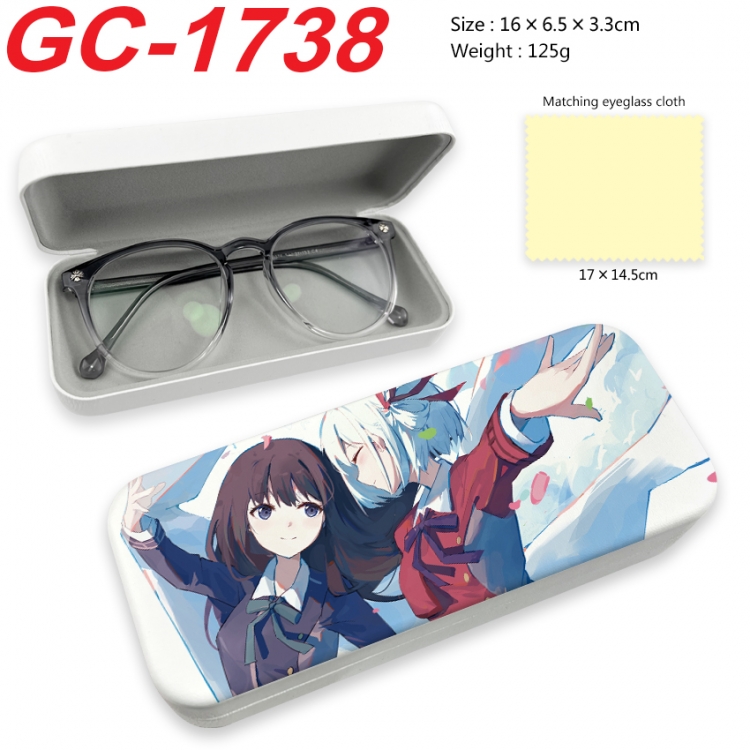Lycoris Recoil  Anime UV printed PU leather material glasses case 16X6.5X3.3cm GC-1738