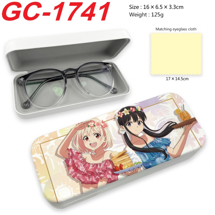 Lycoris Recoil  Anime UV printed PU leather material glasses case 16X6.5X3.3cm GC-1741