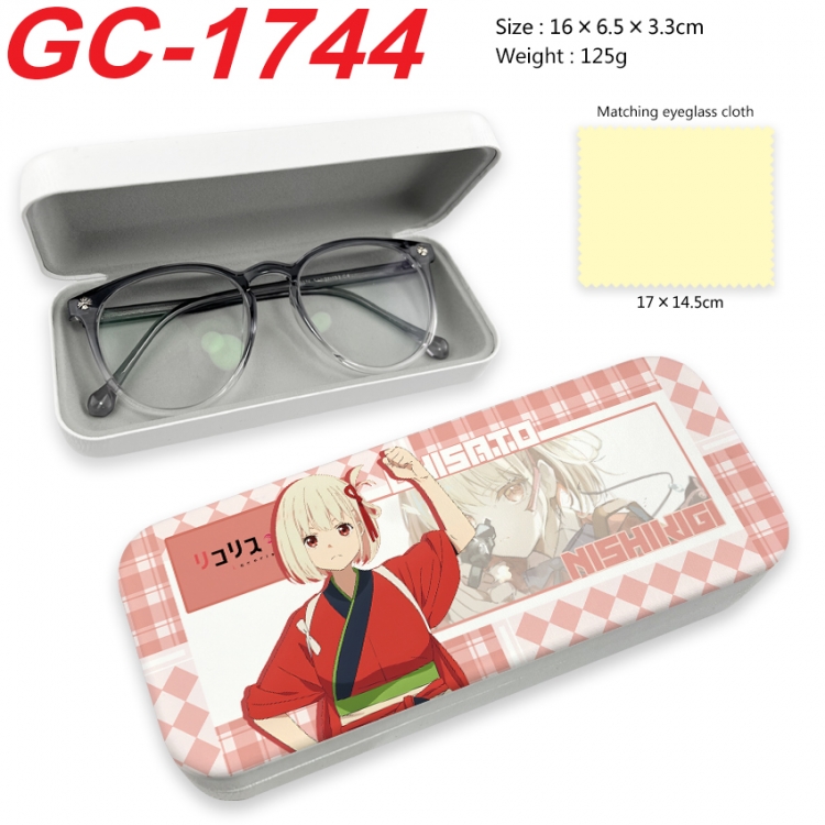 Lycoris Recoil  Anime UV printed PU leather material glasses case 16X6.5X3.3cm GC-1744