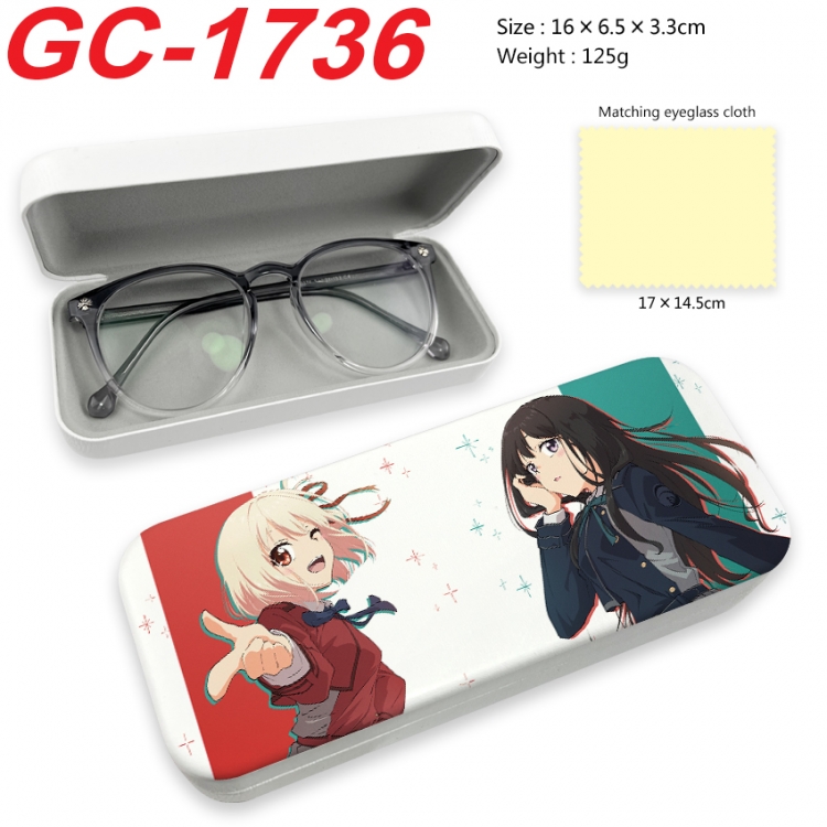 Lycoris Recoil  Anime UV printed PU leather material glasses case 16X6.5X3.3cm GC-1736