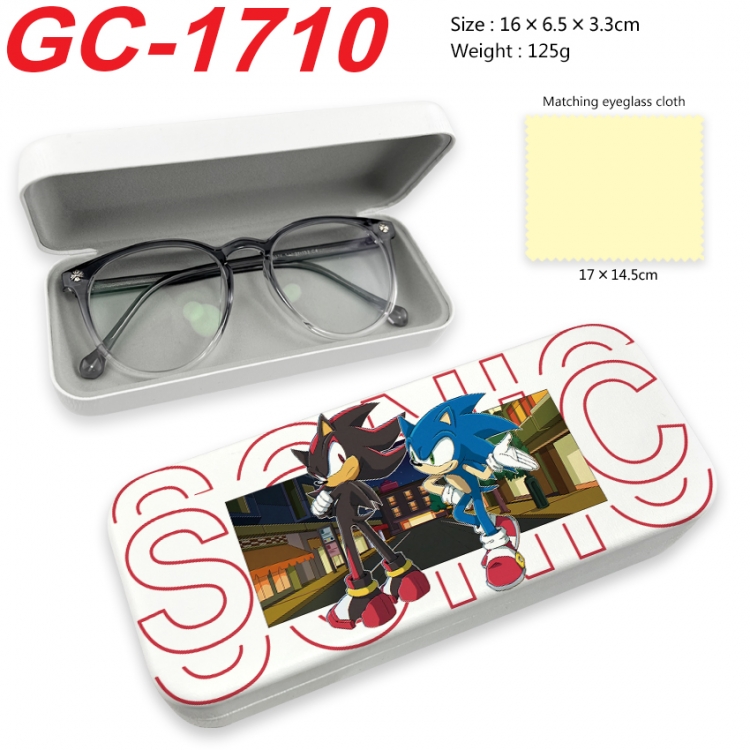 Sonic The Hedgehog Anime UV printed PU leather material glasses case 16X6.5X3.3cm GC-1710