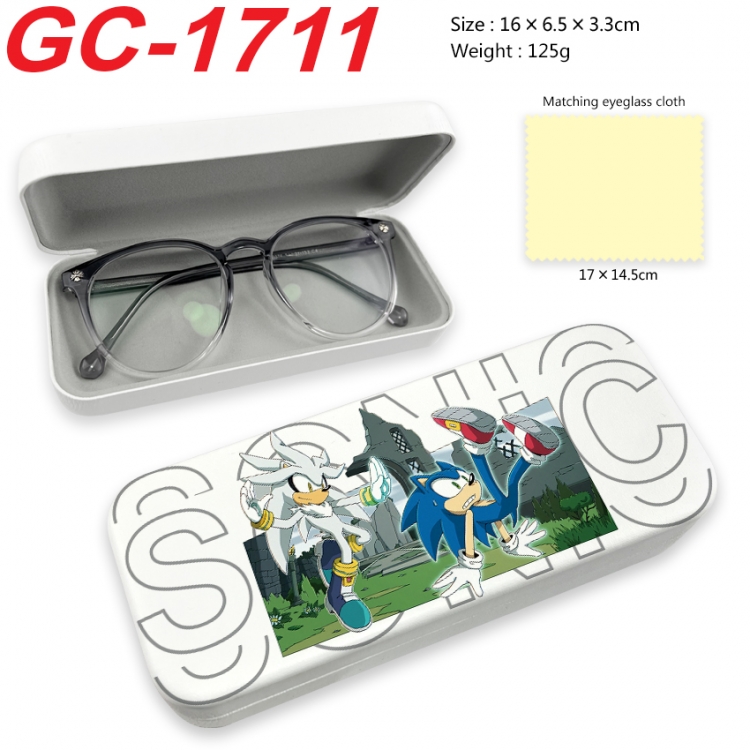 Sonic The Hedgehog Anime UV printed PU leather material glasses case 16X6.5X3.3cm GC-1711
