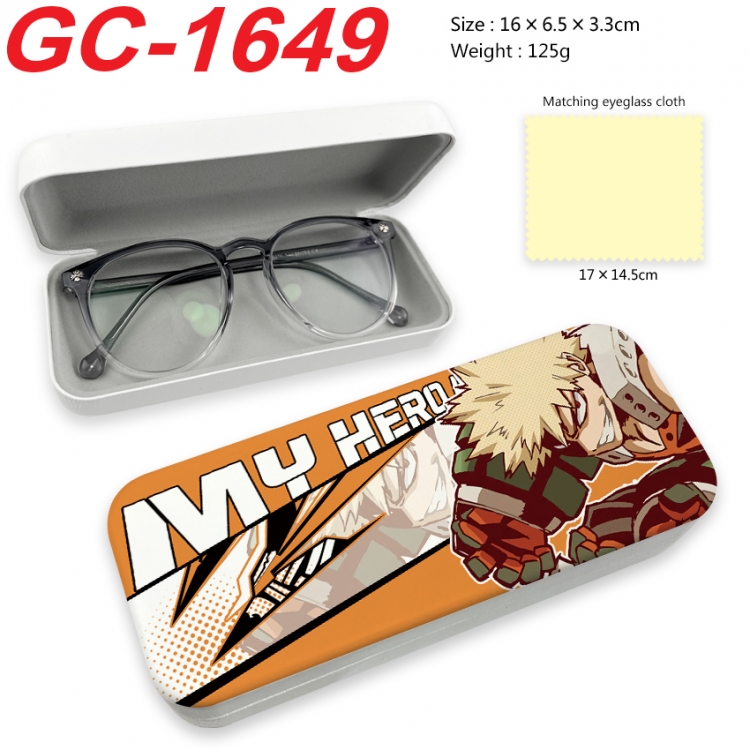 My Hero Academia Anime UV printed PU leather material glasses case 16X6.5X3.3cm GC-1649