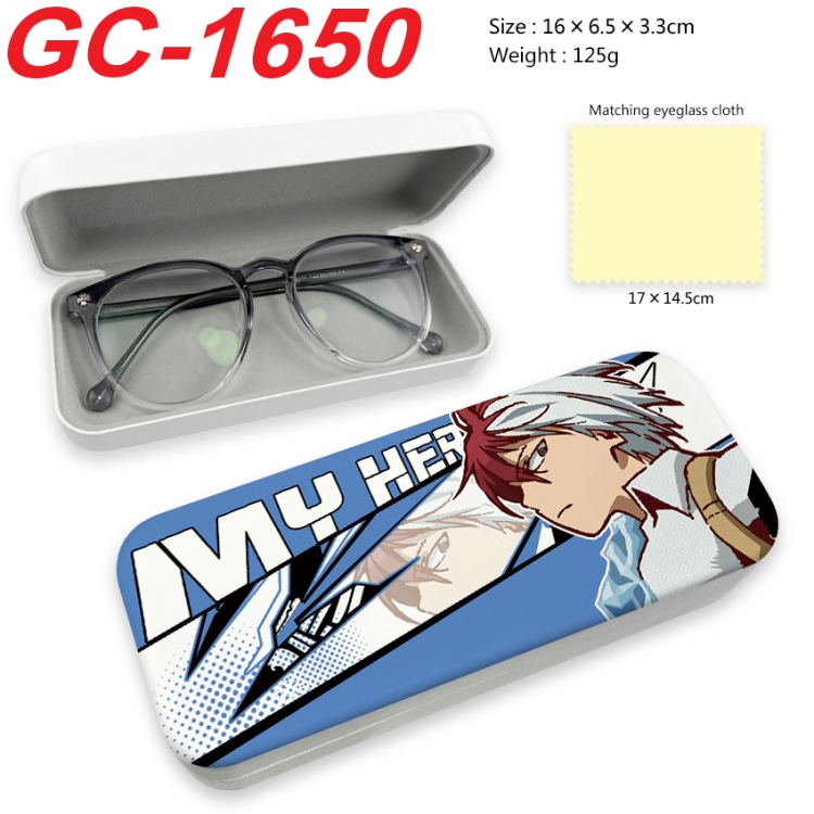 My Hero Academia Anime UV printed PU leather material glasses case 16X6.5X3.3cm GC-1650