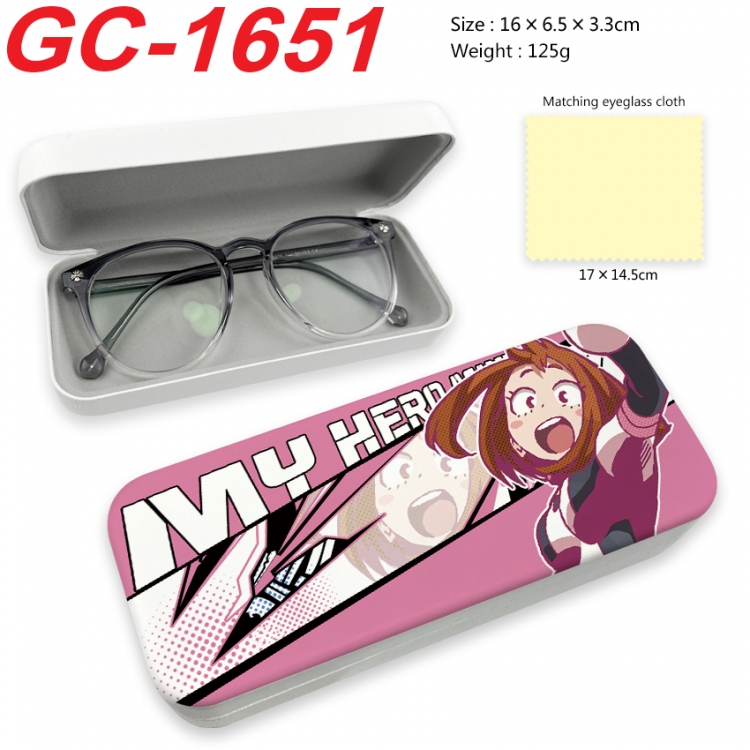 My Hero Academia Anime UV printed PU leather material glasses case 16X6.5X3.3cm GC-1651