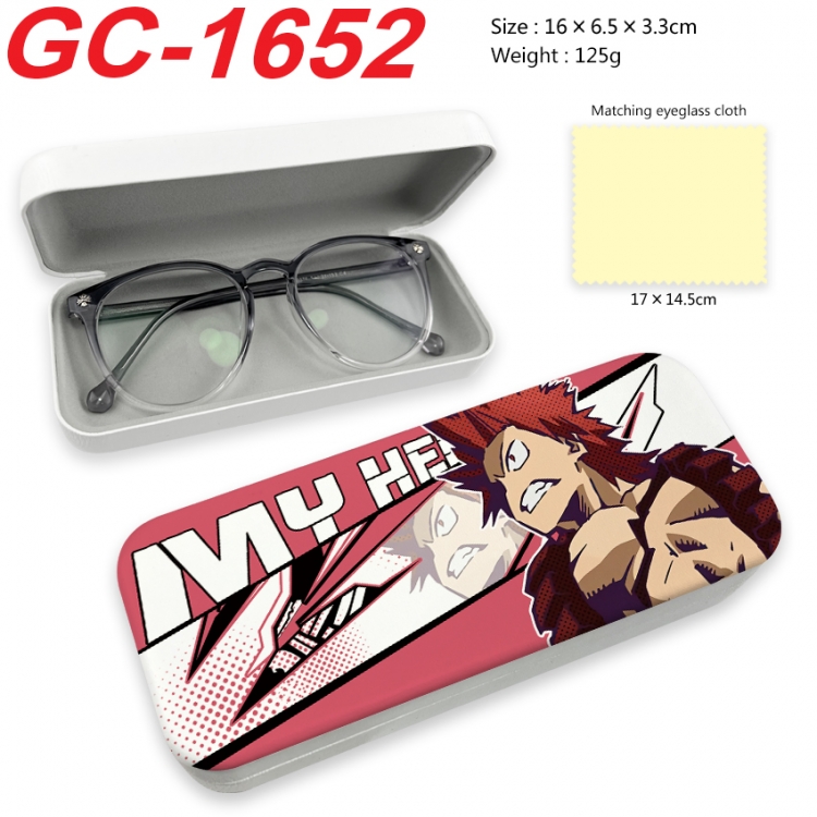 My Hero Academia Anime UV printed PU leather material glasses case 16X6.5X3.3cm GC-1652