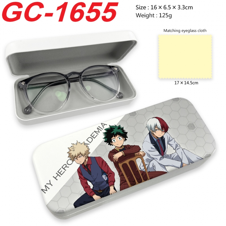 My Hero Academia Anime UV printed PU leather material glasses case 16X6.5X3.3cm GC-1655