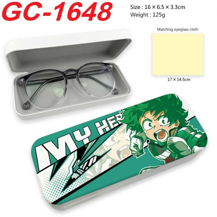 My Hero Academia Anime UV printed PU leather material glasses case 16X6.5X3.3cm GC-1648