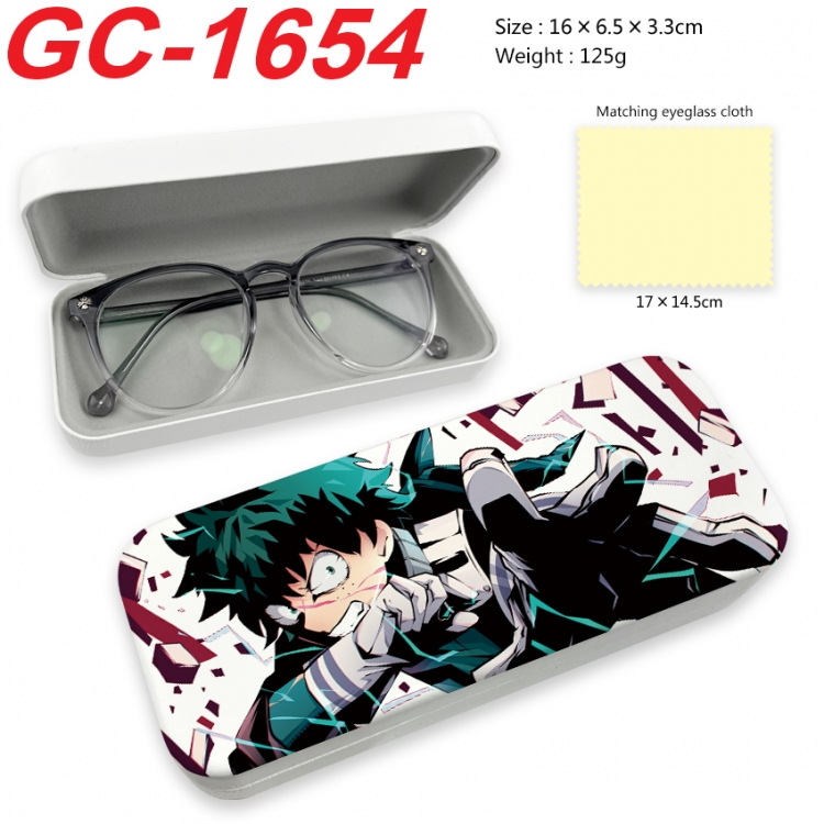 My Hero Academia Anime UV printed PU leather material glasses case 16X6.5X3.3cm GC-1654