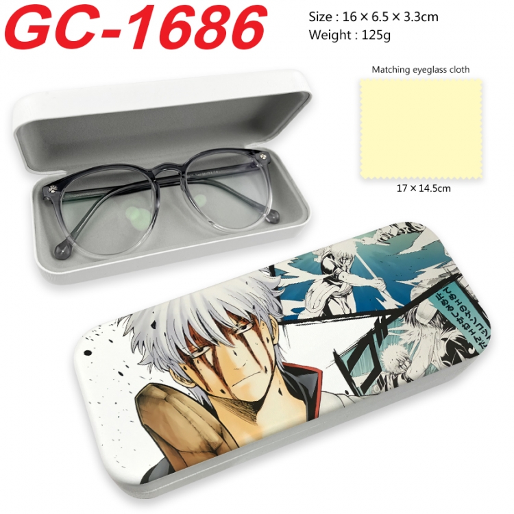 Gintama Anime UV printed PU leather material glasses case 16X6.5X3.3cm GC-1686
